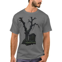 Lápida y árbol