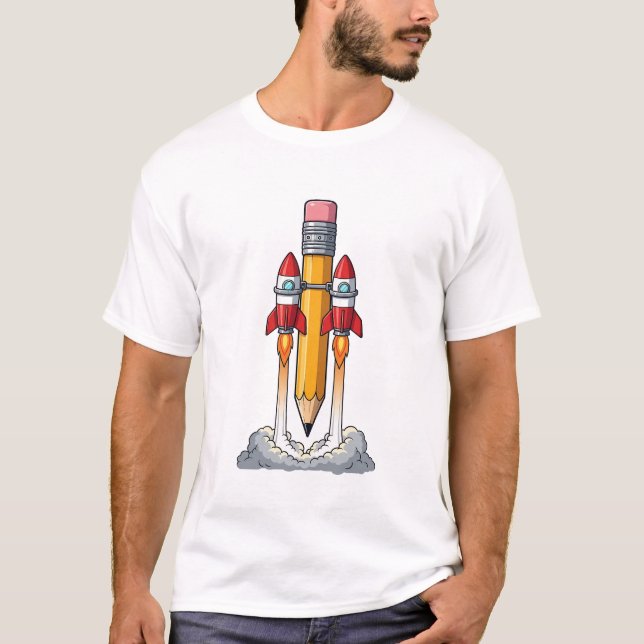 Camiseta Lápiz Cohete (Anverso)