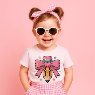 Camiseta Lápiz con lazo rosa grande Regalo de vuelta al col
