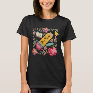 Camiseta Lápiz con textura de estambre falso nombre persona