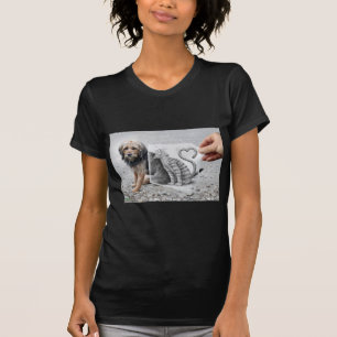 Camiseta Lápiz contra cámara - perro y gato