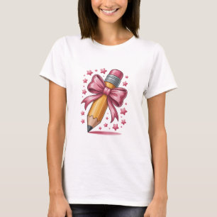 Camiseta Lápiz Coqueta Lazo Agradecimiento a los Maestros E