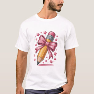 Camiseta Lápiz Coqueta Lazo Agradecimiento a los Maestros E