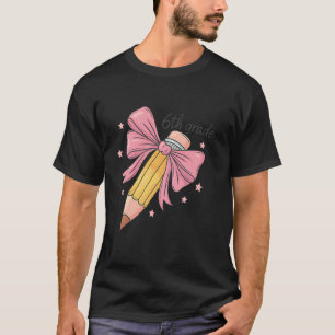 Camiseta Lápiz Coqueta Lazo Maestra Sexto Grado De Vuelta A