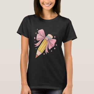 Camiseta Lápiz Coqueta Lazo Maestra Tercer Grado De Vuelta