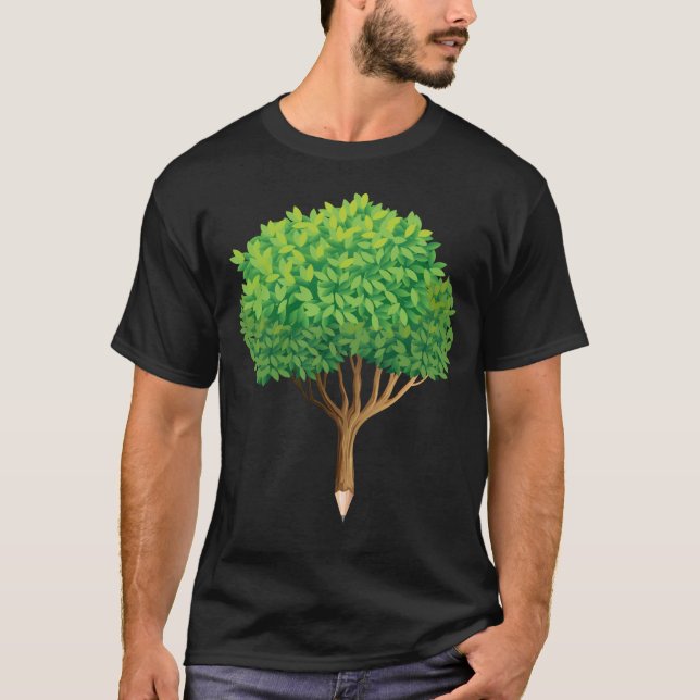 Camiseta Lápiz de árbol Artista Inspirador de amante de la  (Anverso)