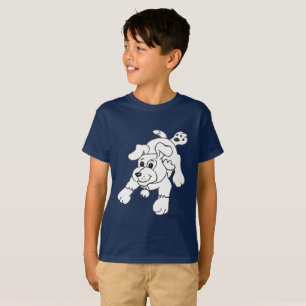 Camiseta Lápiz de carbón vegetal de perro de niño