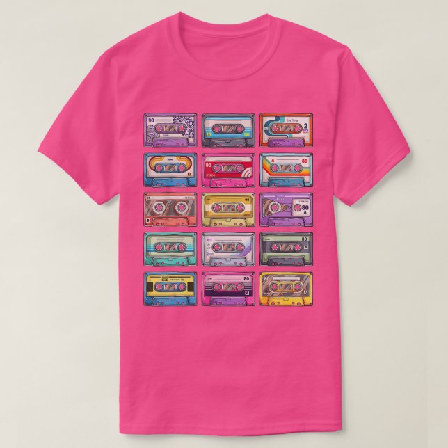 Camiseta Lápiz de cinta cassette de época 70's 80's 90's Mu (Diseño del anverso)