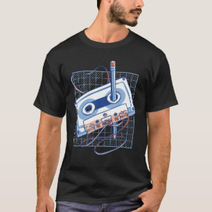 Camiseta Lápiz de cinta de casete vintage música de los 70