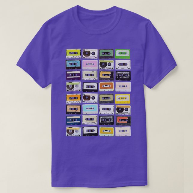 Camiseta Lápiz de cinta de cassette de época 70s Mezcla de  (Diseño del anverso)