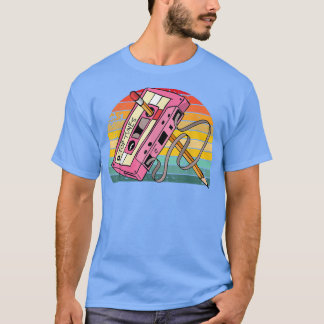 Camiseta Lápiz de cinta de cassette retro de época 70's 80'