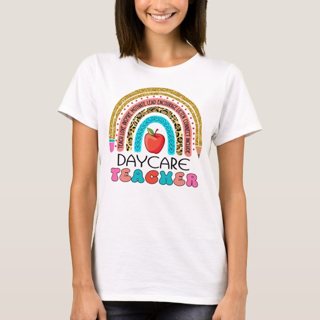 Camiseta Lápiz de profesor de guardería con regalo de arcoi (Anverso)