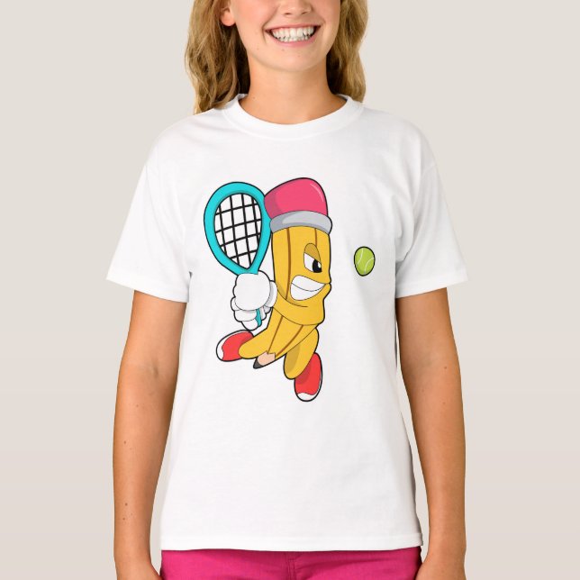 Camiseta Lápiz de tenis con raqueta de tenis (Anverso)