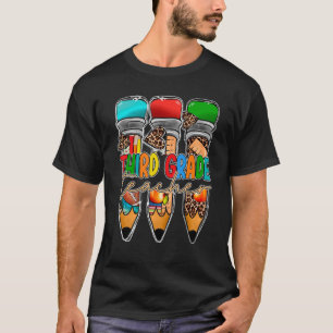 Camiseta Lápiz de tercer grado Leopard Maestra de tercer gr