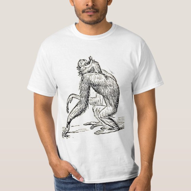 Camiseta Lápiz de tinta arte Jóven Ape Gorilla (Anverso)