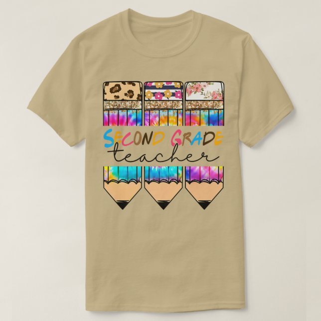 Camiseta Lápiz de tinte de leopardo de segundo grado del pr (Diseño del anverso)