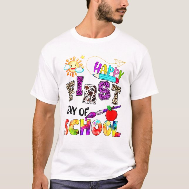 Camiseta Lápiz de tinte Leopard Tie Happy First Day F (Anverso)
