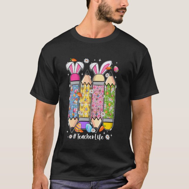 Camiseta Lápiz de vida de maestro lindo Groovy con orejas d (Anverso)