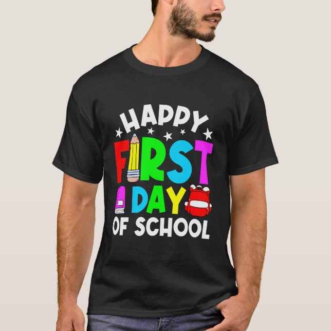 Camiseta Lápiz Feliz Primer Día De Apreciación Escolar De N (Anverso)