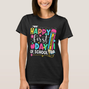 Camiseta Lápiz Feliz Primer Día De Escuela Maestra Niños Es