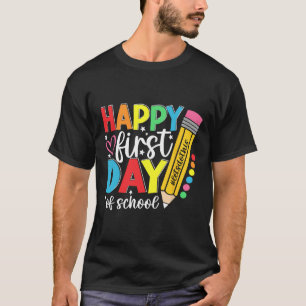 Camiseta Lápiz Feliz Primer Día De Escuela Maestros Niños E