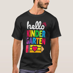 Camiseta Lápiz Heart Hello Niños de la escuela de párvulos