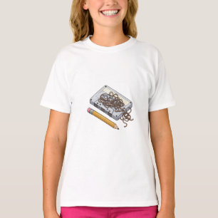 Camiseta Lápiz Infantil Enredado en Cinta Retro