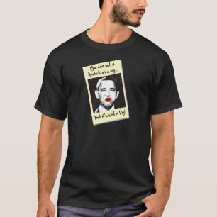 Camiseta lápiz labial en un cerdo