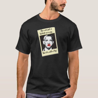 Camiseta lápiz labial en un cerdo