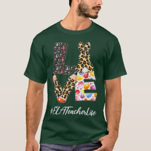 Camiseta Lápiz Lápiz de amor ELA Día de Pascua Bunny Leopar