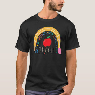 Camiseta Lápiz lindo Rainbow Teach Love Inspire Teacher App