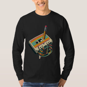 Camiseta Lápiz Rewind Cassette Old School Music Lover Part