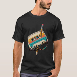 Camiseta Lápiz vintage Rewind Cassette Cinta Nostalgia