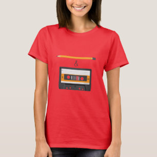 Camiseta Lápiz y casete compacto