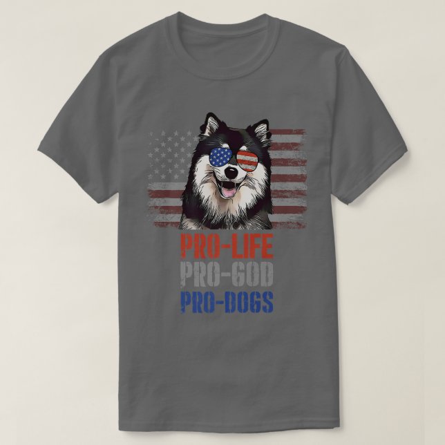 Camiseta Lapphund finlandés Pro Life Pro God Pro Dogs Premi (Diseño del anverso)