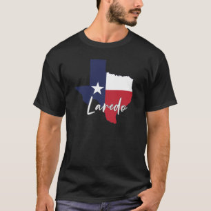 Camiseta Laredo, Texas Flag Map Men's Black