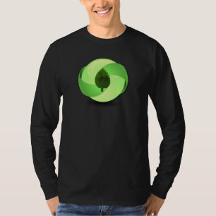 Camiseta larga amistosa del negro de la manga de