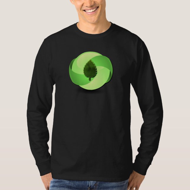 Camiseta larga amistosa del negro de la manga de (Anverso)