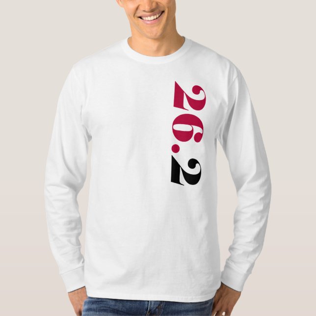 Camiseta larga básica de la manga 26,2 de los (Anverso)