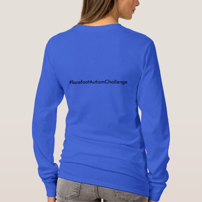 Camiseta larga básica de la manga de las mujeres (Reverso)