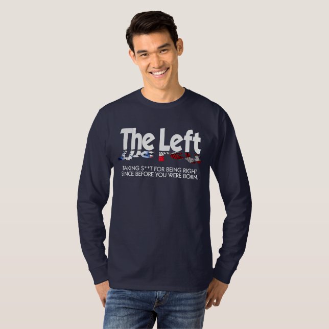 Camiseta larga básica de la manga de los hombres - (Anverso completo)