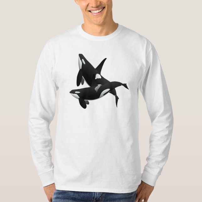 Camiseta larga de ballena asesina (Anverso)