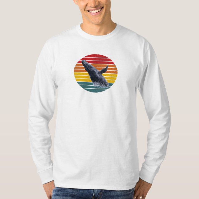 Camiseta larga de ballena jorobada (Anverso)