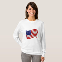 Camiseta larga de la bandera de los E.E.U.U. de la