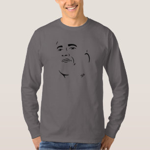 Camiseta larga de la manga de Barack Obama
