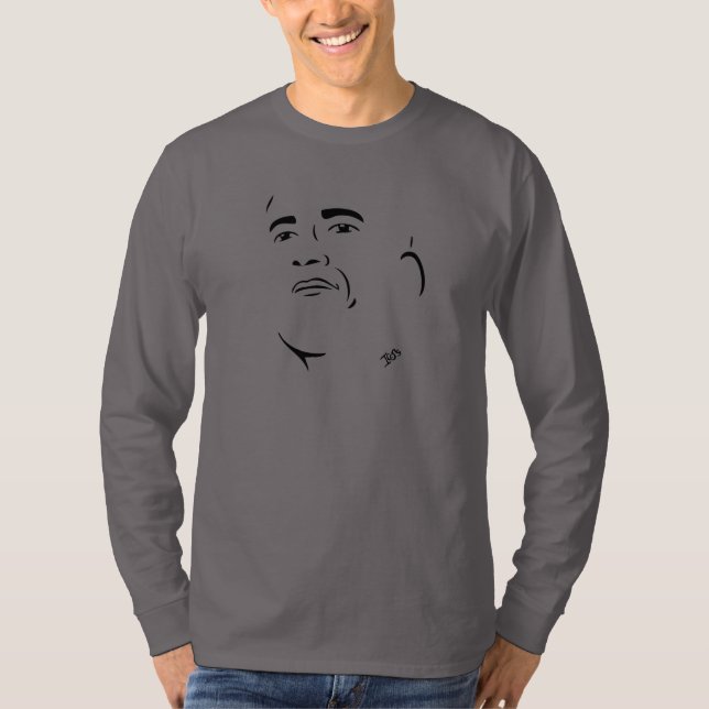 Camiseta larga de la manga de Barack Obama (Anverso)