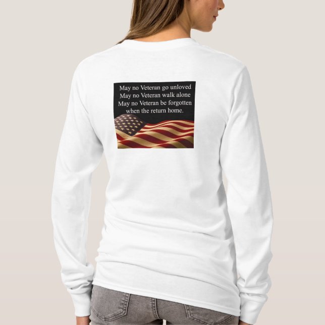 Camiseta larga de la manga de Hanes de las mujeres (Reverso)
