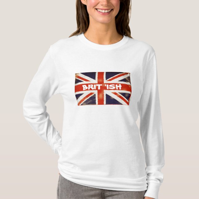 Camiseta larga de la manga de ISH del BRITÁNICO de (Anverso)