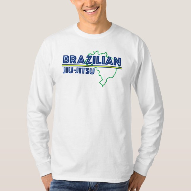 Camiseta larga de la manga de Jiu Jitsu del (Anverso)