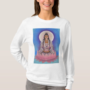 Camiseta larga de la manga de Kuan Yin de la diosa
